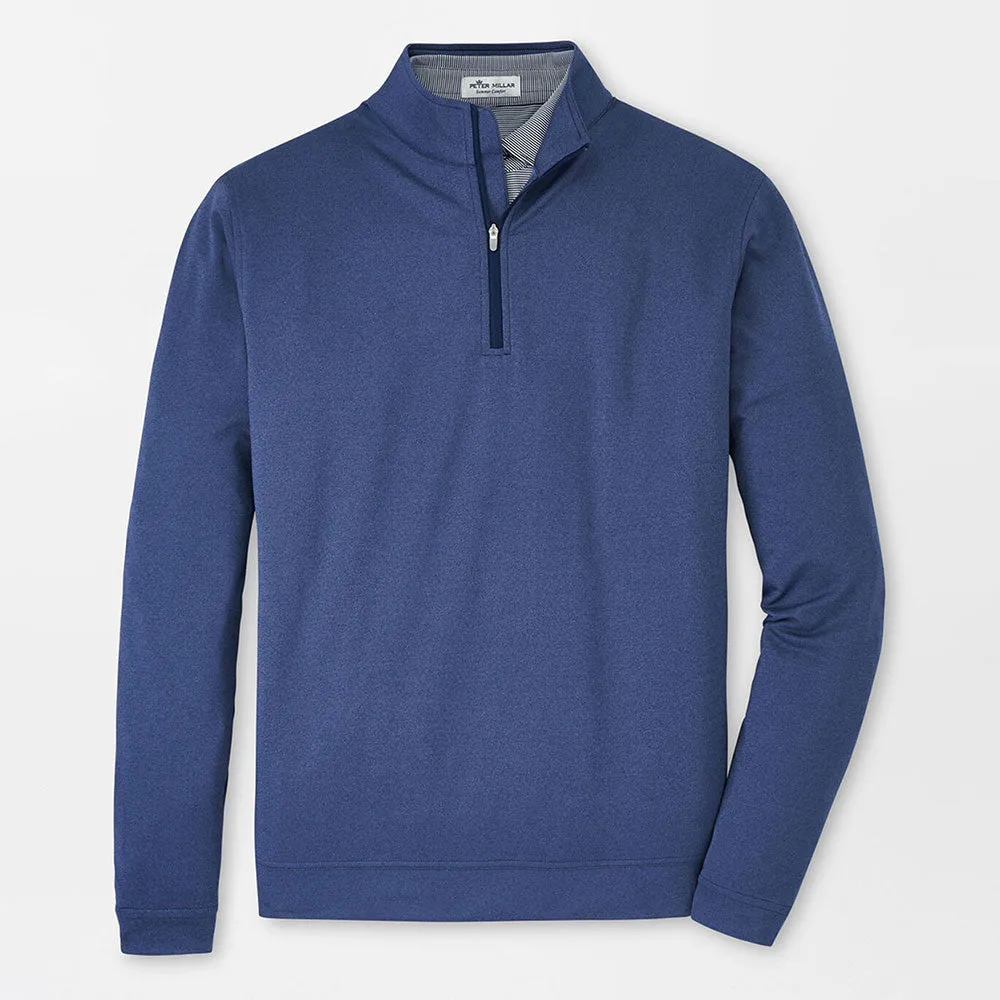 Mens Peter Millar Peter Millar Perth Mélange Performance 1/4 Sweater - Navy*