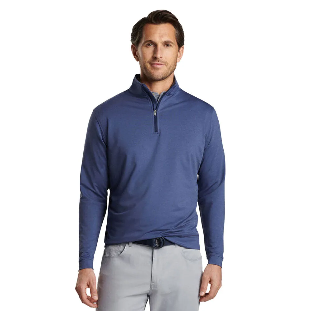 Mens Peter Millar Peter Millar Perth Mélange Performance 1/4 Sweater - Navy*