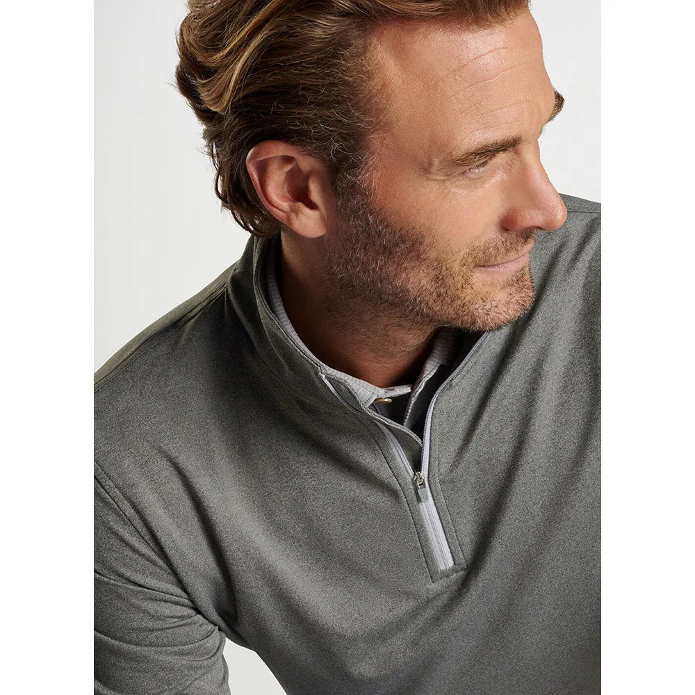 Mens Peter Millar Peter Millar Perth Mélange Performance 1/4 Sweater - Smoke*