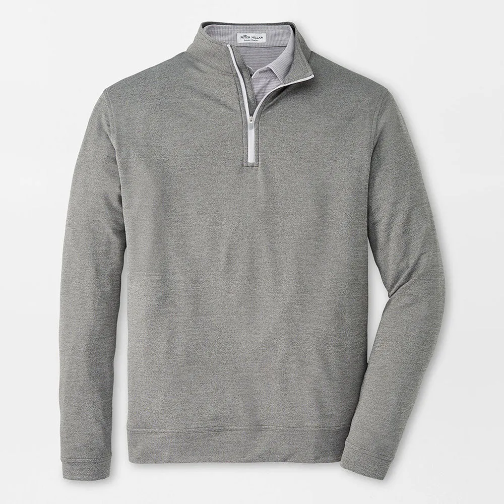 Mens Peter Millar Peter Millar Perth Mélange Performance 1/4 Sweater - Smoke*