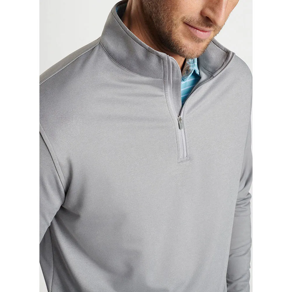 Mens Peter Millar Peter Millar Perth Mélange Performance 1/4 Zip Sweater - Gale Grey*