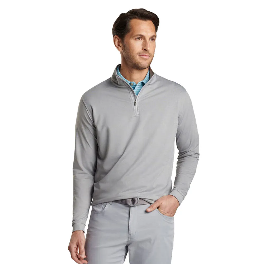 Mens Peter Millar Peter Millar Perth Mélange Performance 1/4 Zip Sweater - Gale Grey*