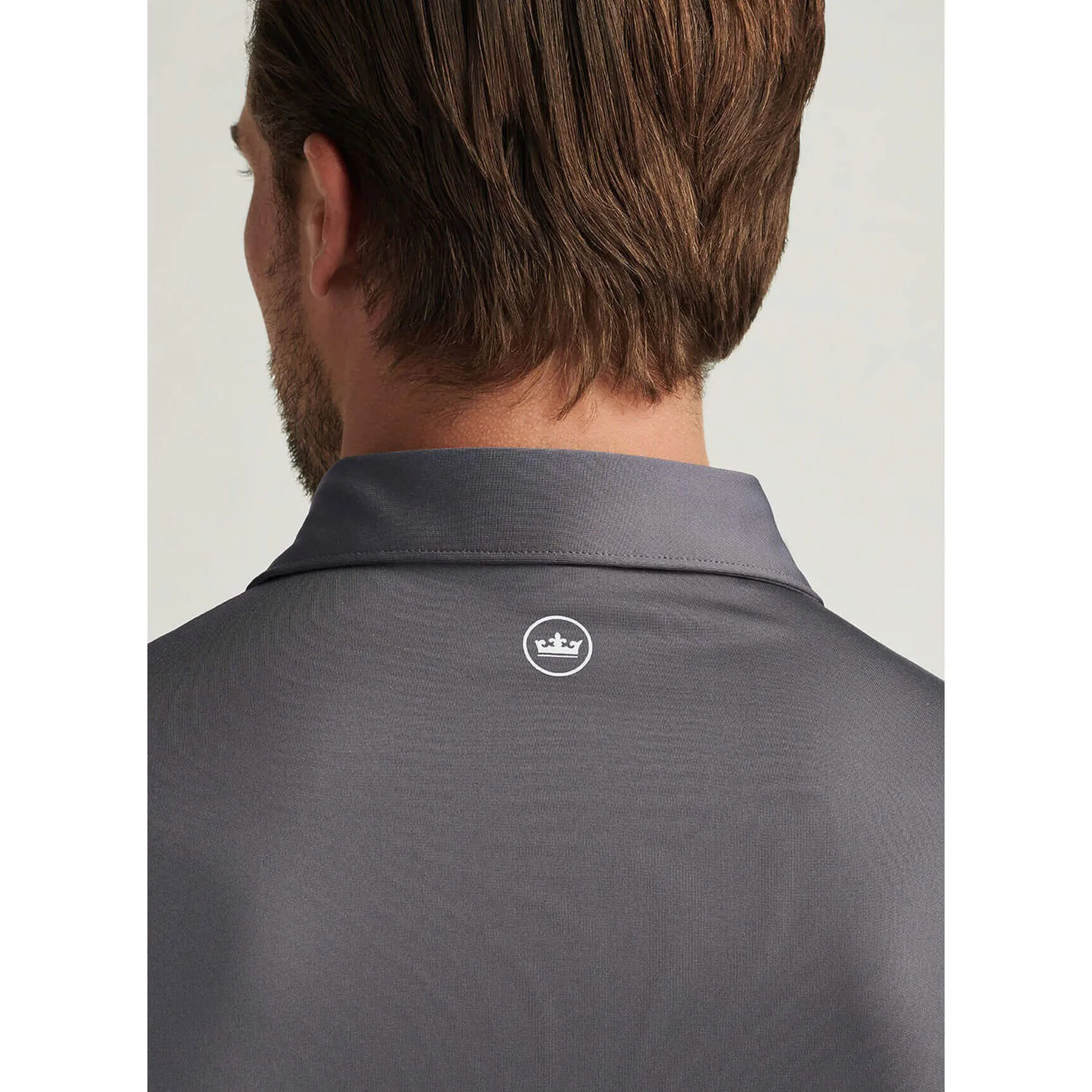 Mens Peter Millar Peter Millar Solid Performance Jersey Sean Self Collar Polo Shirt - Iron*