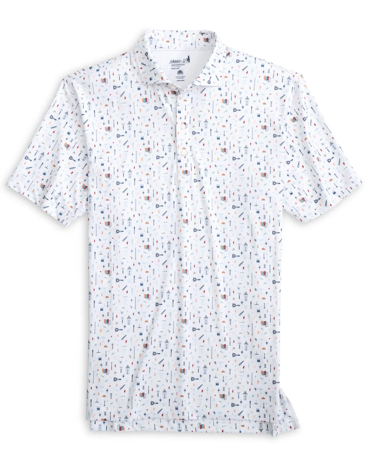 Mens Tori Richard Johnnie-O Bar Cart Prep-Formance Polo Shirt - White
