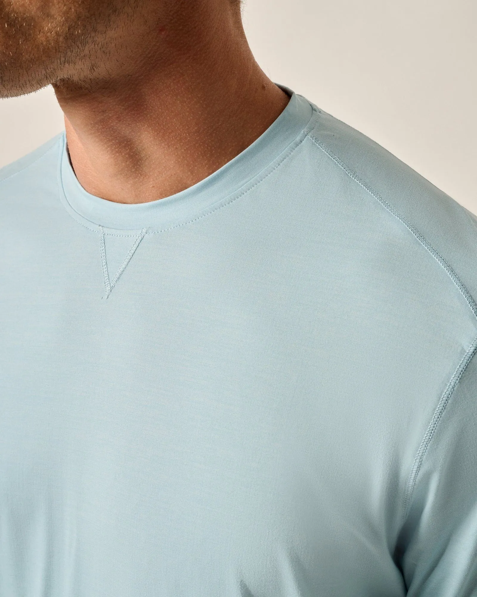 Mens Tori Richard Johnnie-O Basin Prep-Formance Long Sleeve T-Shirt - Placid