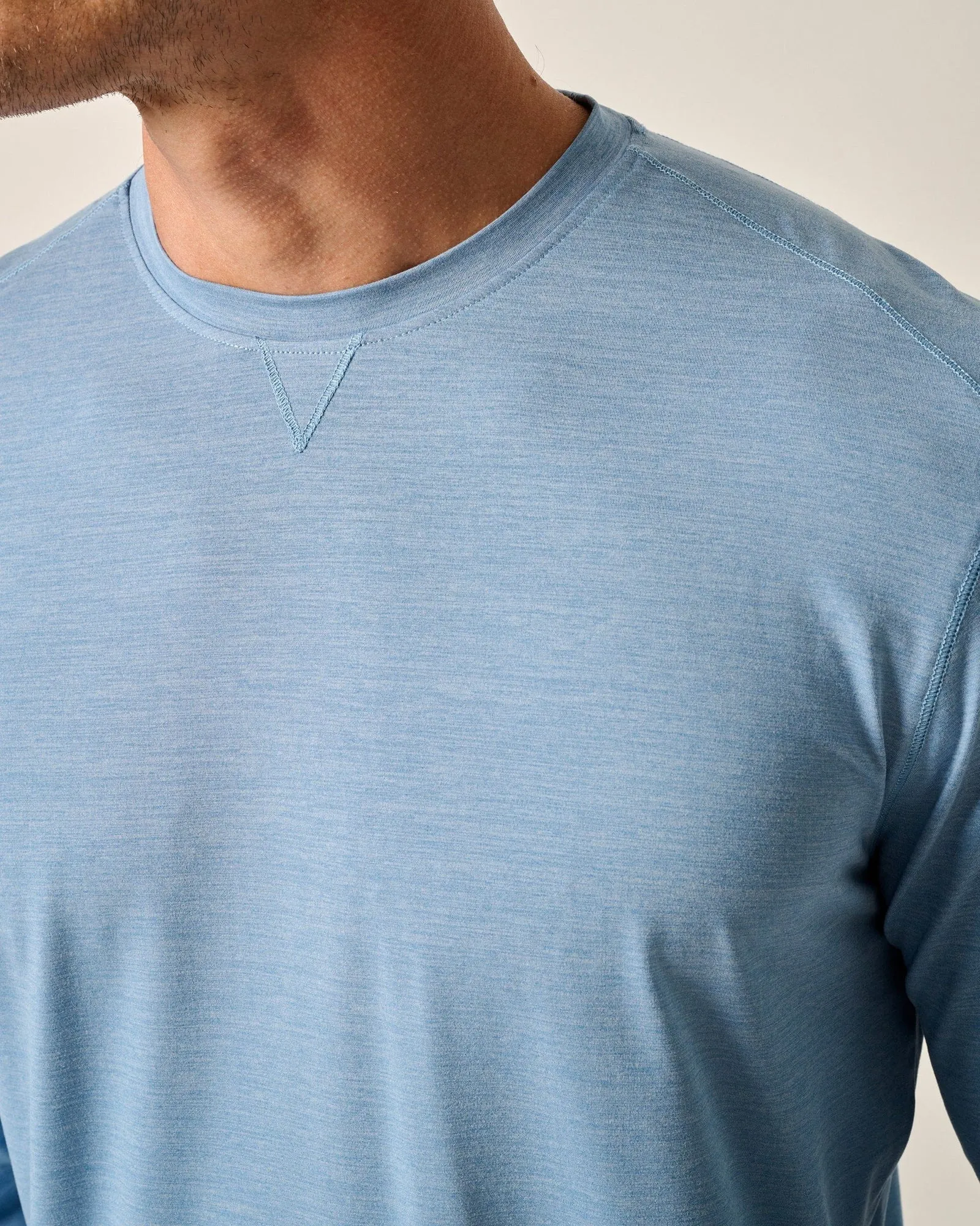Mens Tori Richard Johnnie-O Basin Prep-Formance Long Sleeve T-Shirt - Tide