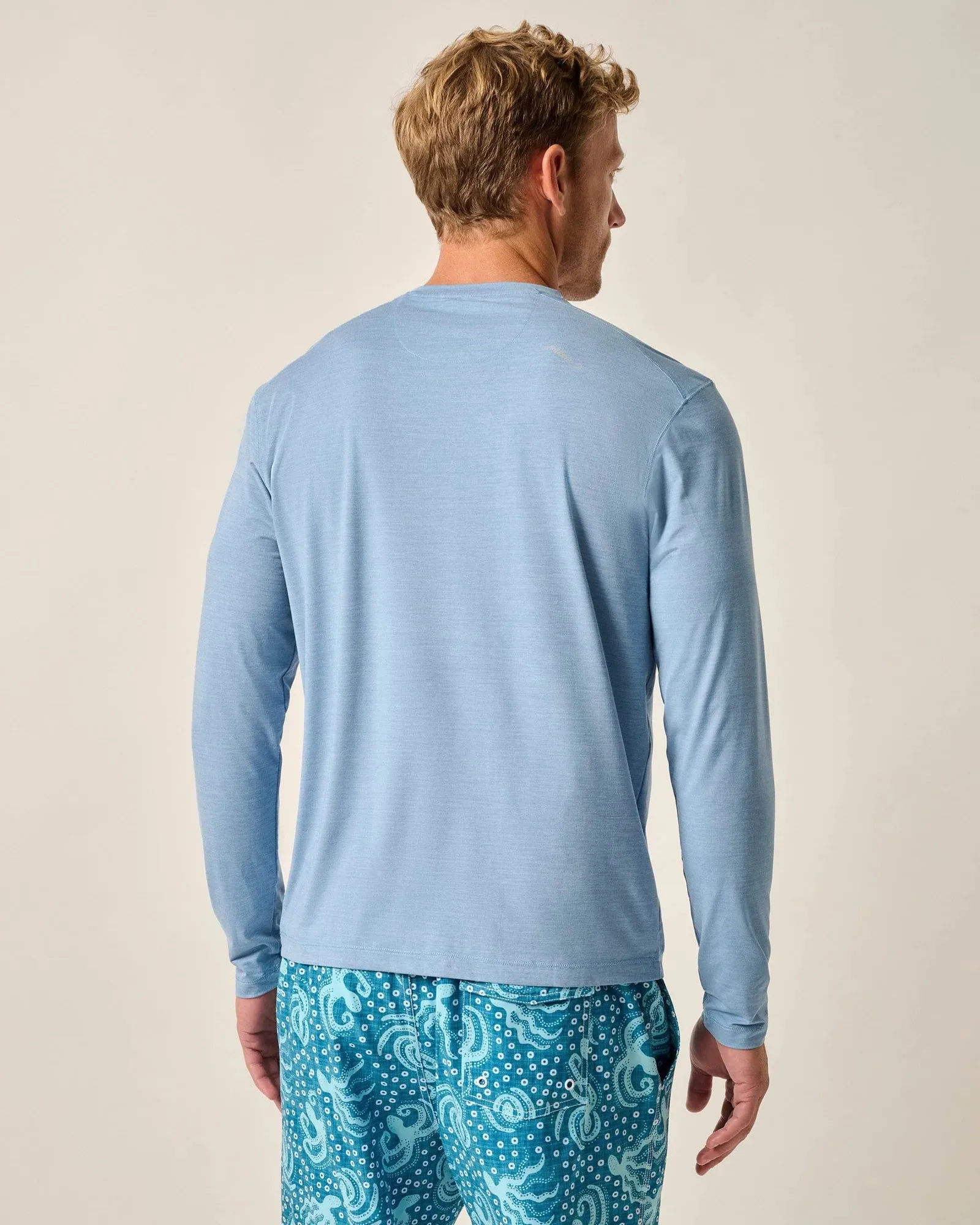 Mens Tori Richard Johnnie-O Basin Prep-Formance Long Sleeve T-Shirt - Tide