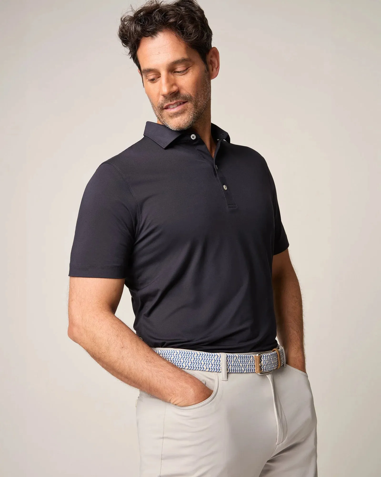 Mens Tori Richard Johnnie-O Birdie Prep-Formance Polo Shirt - Black*