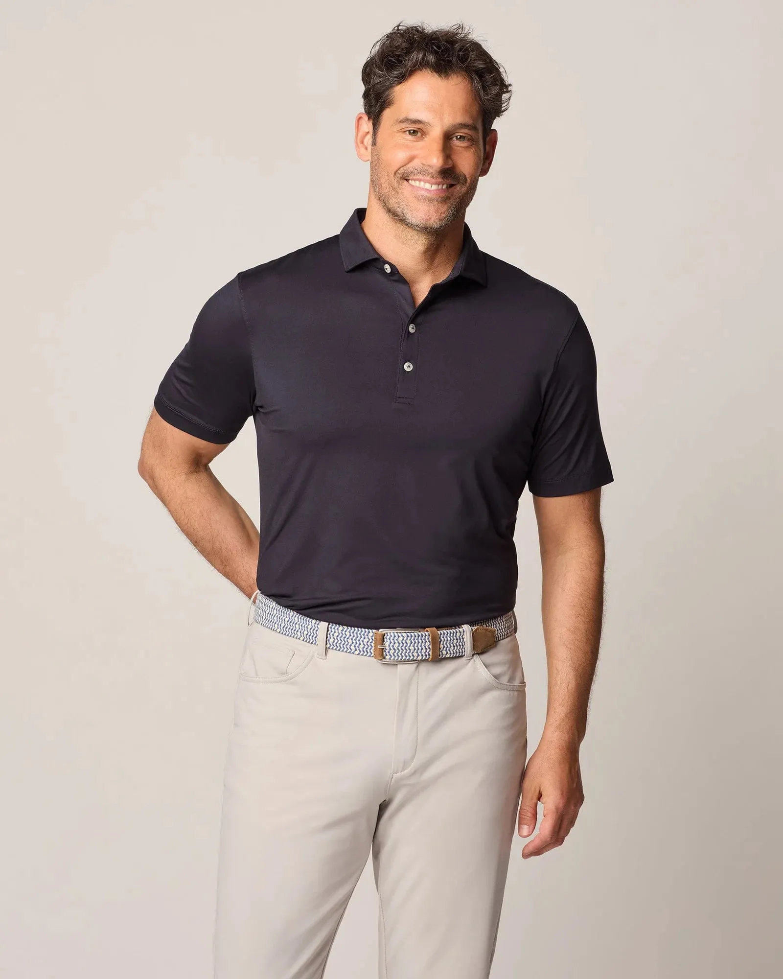 Mens Tori Richard Johnnie-O Birdie Prep-Formance Polo Shirt - Black*