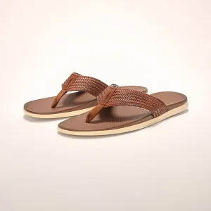 Mens Tori Richard Johnnie-O Boardwalk Leather Sandals - Tan