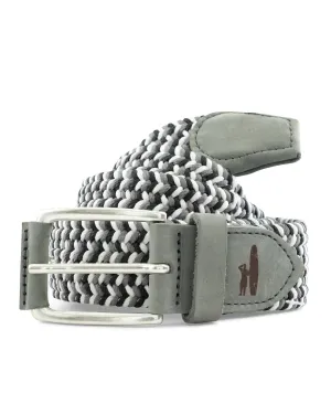 Mens Tori Richard Johnnie-O Cotton Stretch Belt - Black/Light Gray