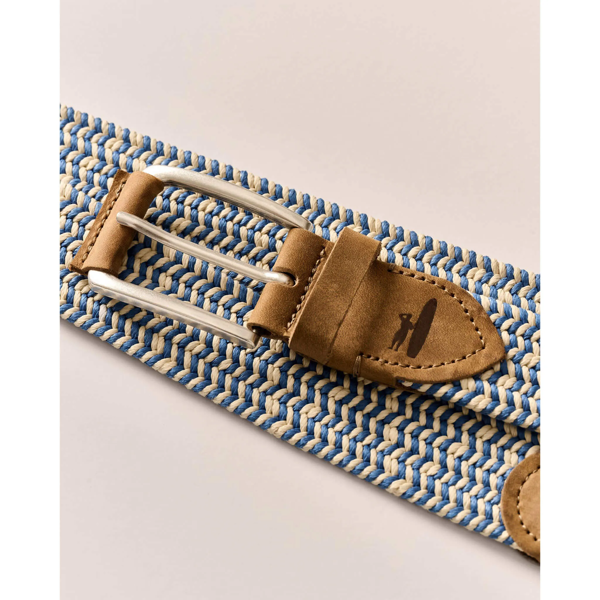 Mens Tori Richard Johnnie-O Cotton Stretch Belt - Sand