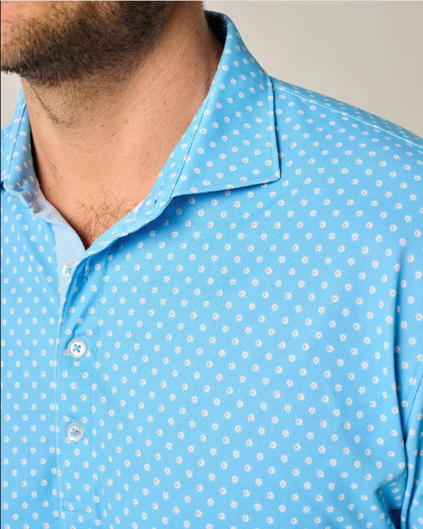 Mens Tori Richard Johnnie-O Daisy Prep-Formance Polo Shirt - Maliblu