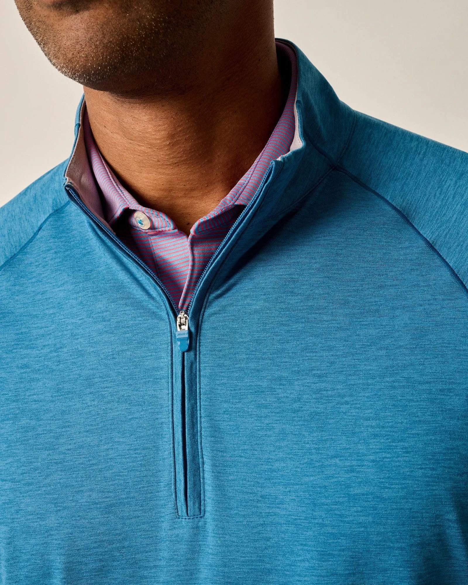 Mens Tori Richard Johnnie-O Freeborne Performance 1/4 Zip Pullover Sweater - Barrels Blue