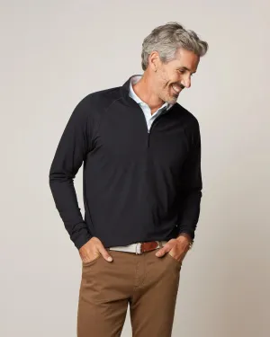 Mens Tori Richard Johnnie-O Freeborne Performance 1/4 Zip Pullover Sweater - Black*