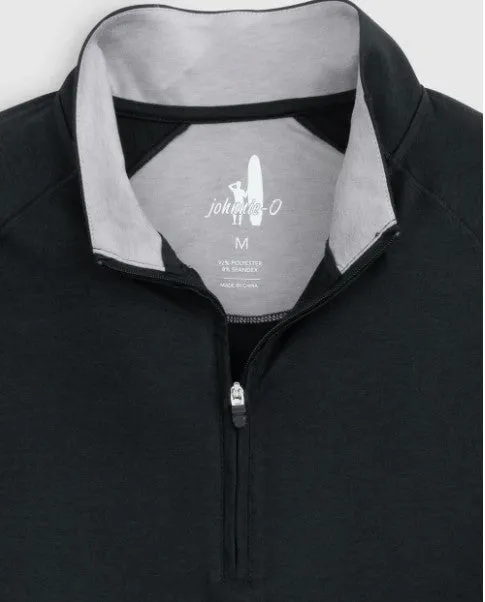 Mens Tori Richard Johnnie-O Freeborne Performance 1/4 Zip Pullover Sweater - Black*