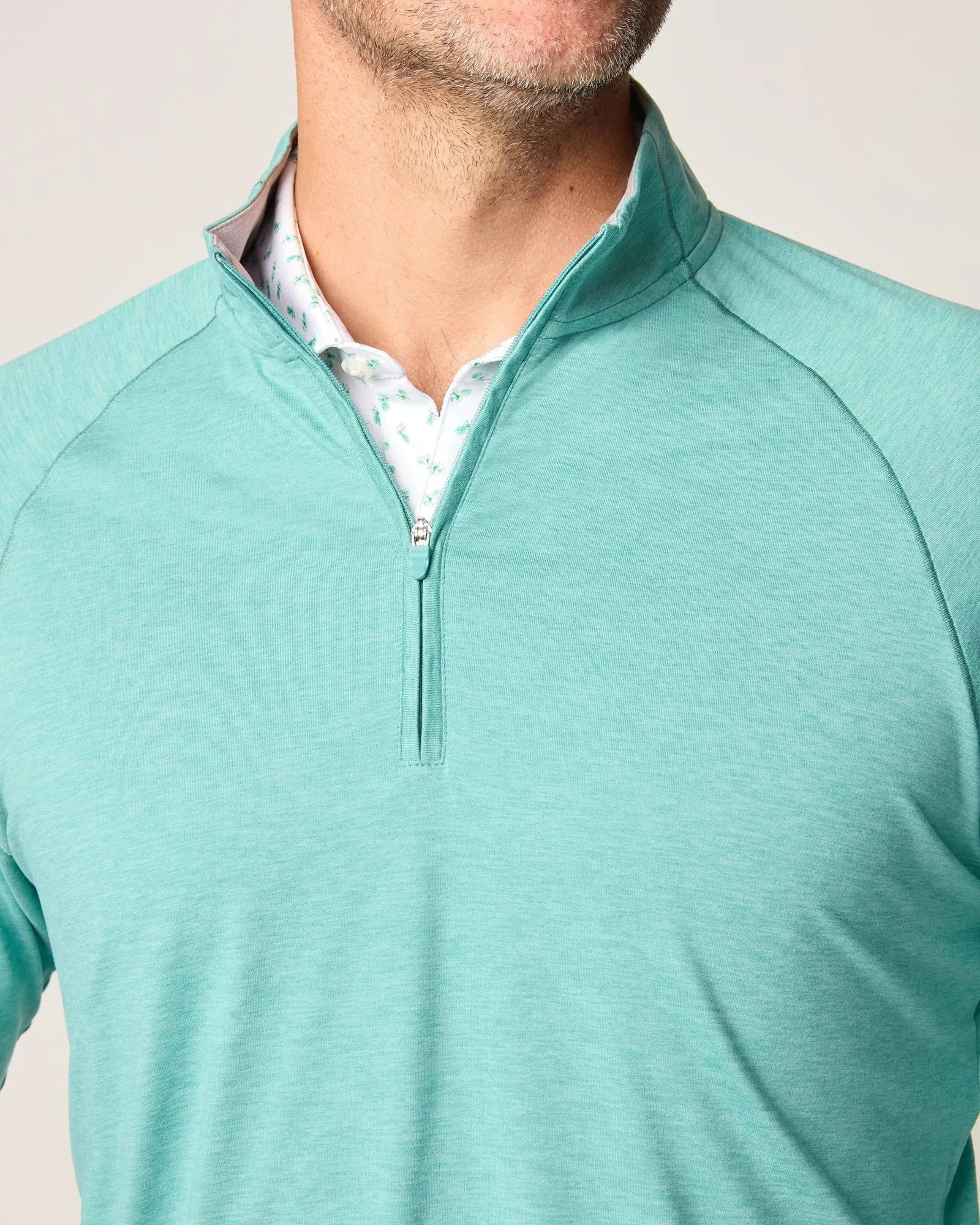 Mens Tori Richard Johnnie-O Freeborne Performance 1/4 Zip Pullover Sweater - Green Grass