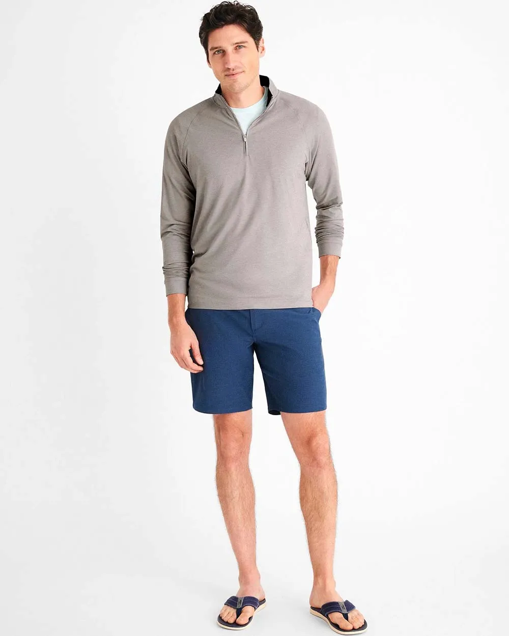Mens Tori Richard Johnnie-O Freeborne Prep-Formance Pullover Sweater - Seal*