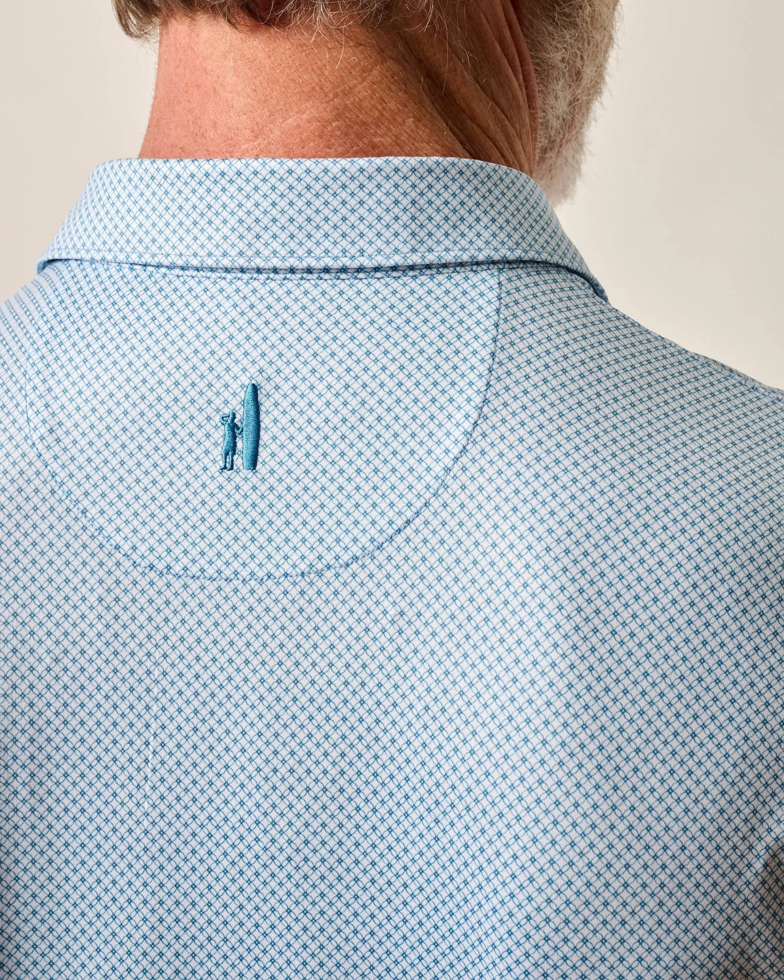 Mens Tori Richard Johnnie-O Hex Prep-Formance Polo Shirt - Barrels Blue