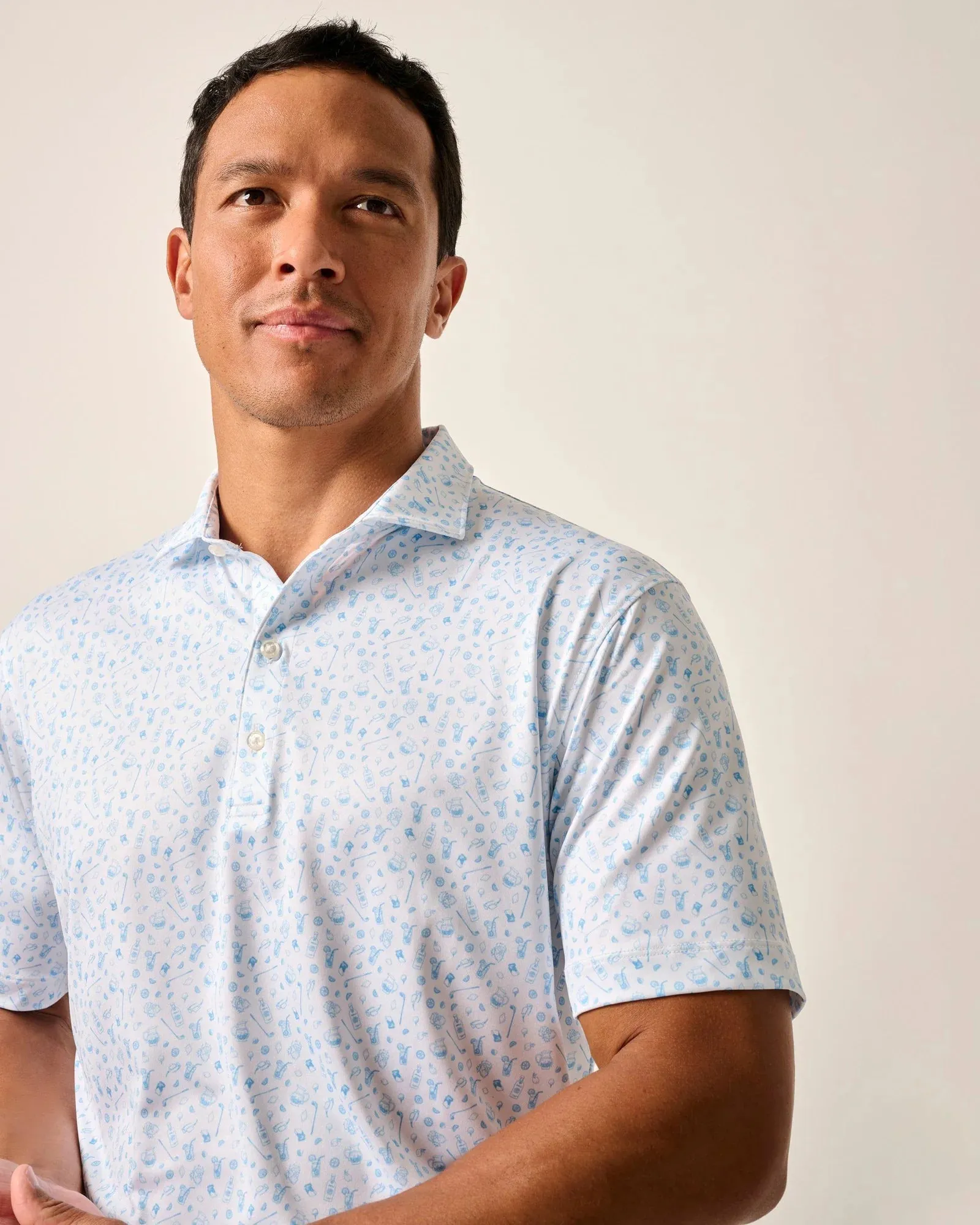 Mens Tori Richard Johnnie-O Juice Prep-Formance Polo Shirt - Maliblu