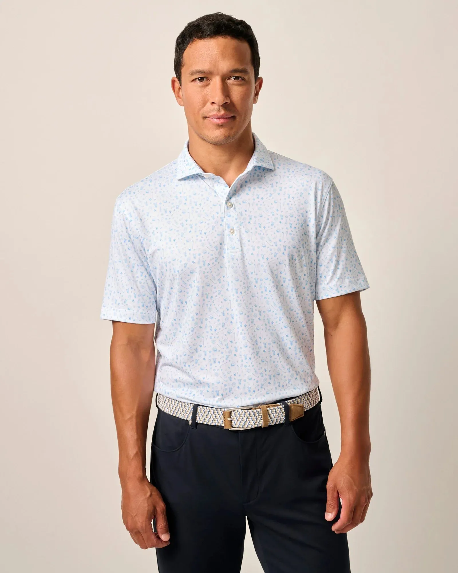 Mens Tori Richard Johnnie-O Juice Prep-Formance Polo Shirt - Maliblu