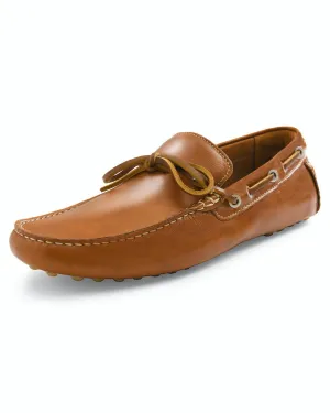 Mens Tori Richard Johnnie-O Leather Getaway Driver - Cognac