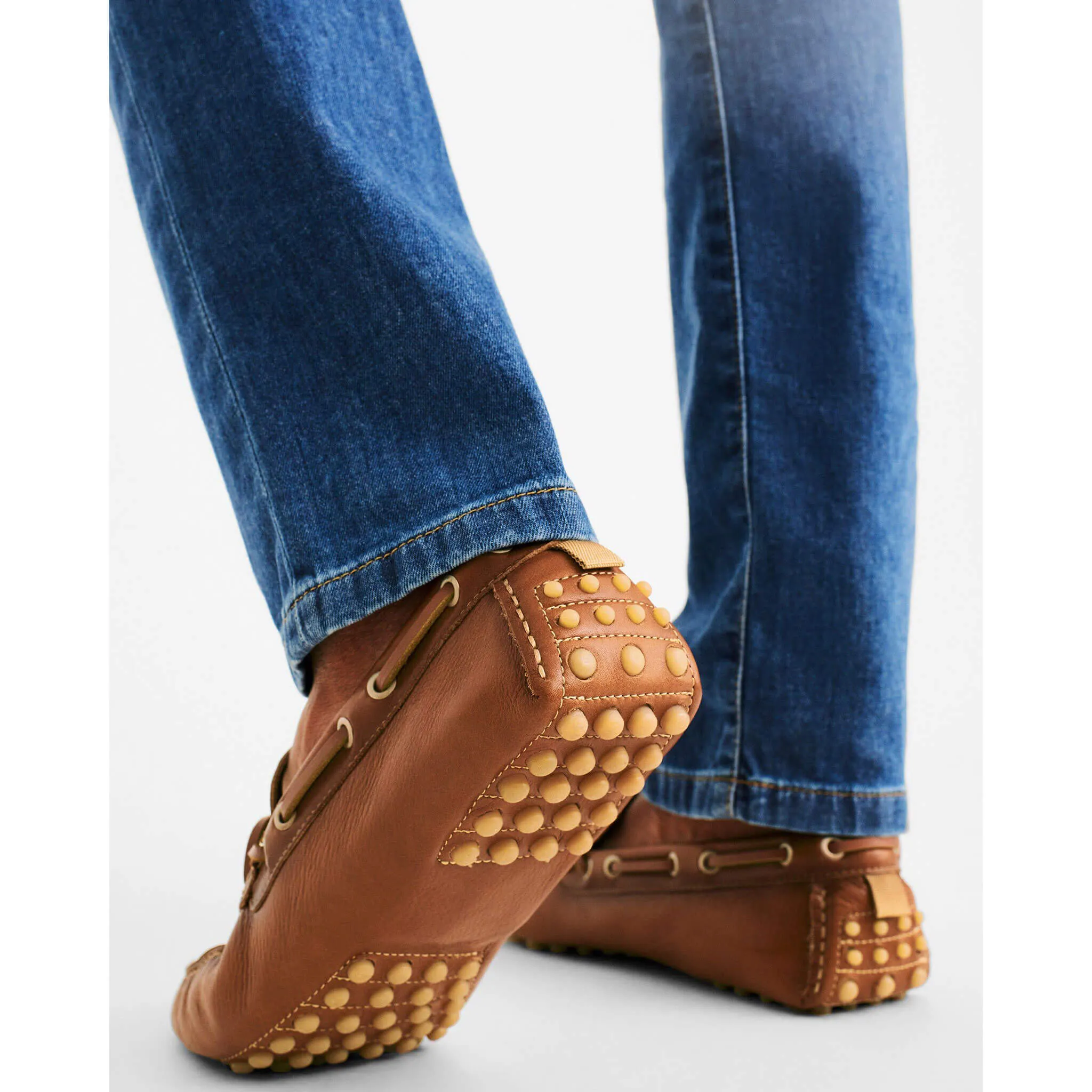 Mens Tori Richard Johnnie-O Leather Getaway Driver - Cognac