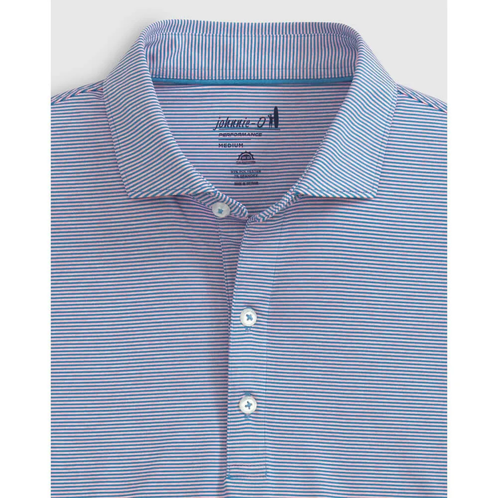 Mens Tori Richard Johnnie-O Lyndon Prep-Formance Pinestripe Polo Shirt - Victory