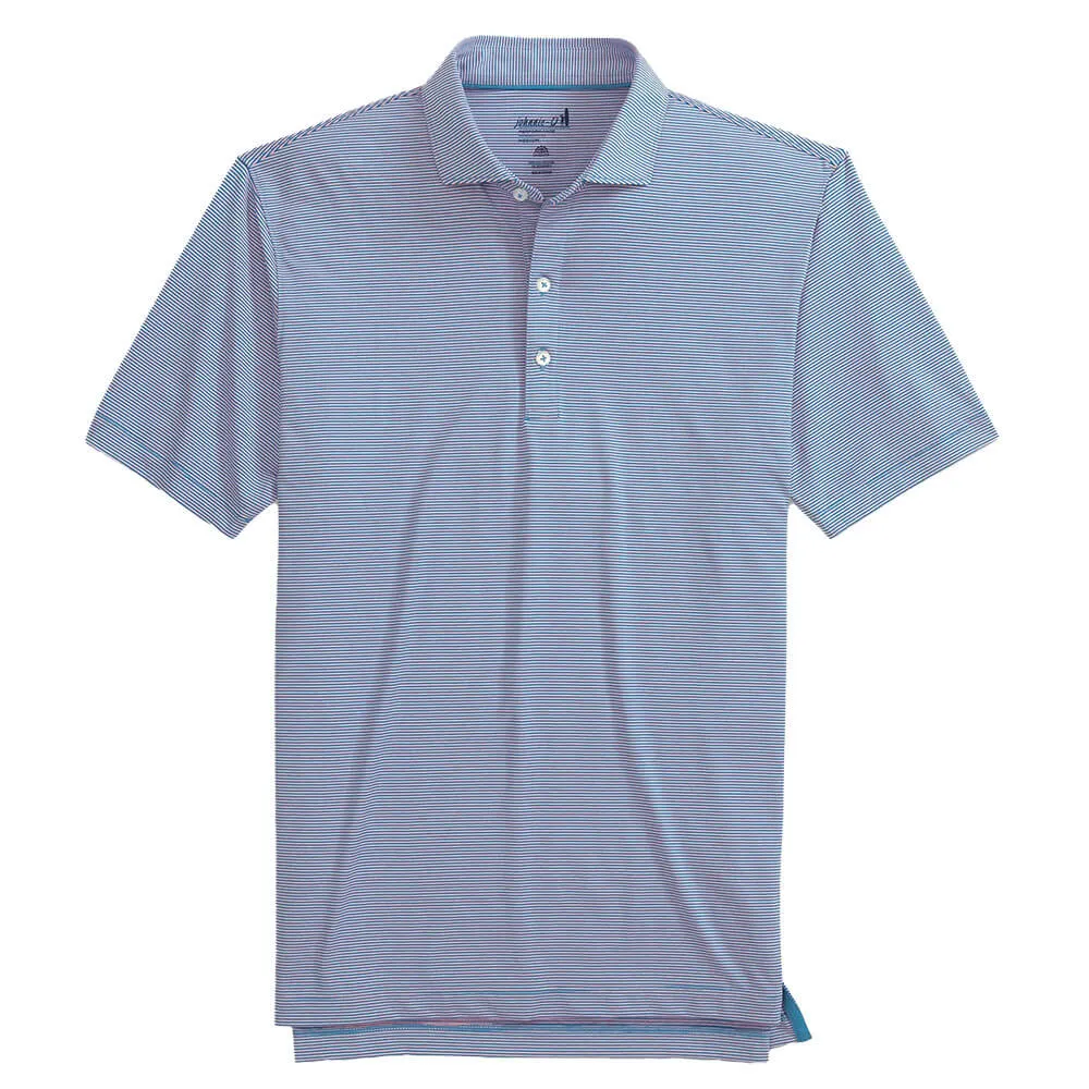 Mens Tori Richard Johnnie-O Lyndon Prep-Formance Pinestripe Polo Shirt - Victory