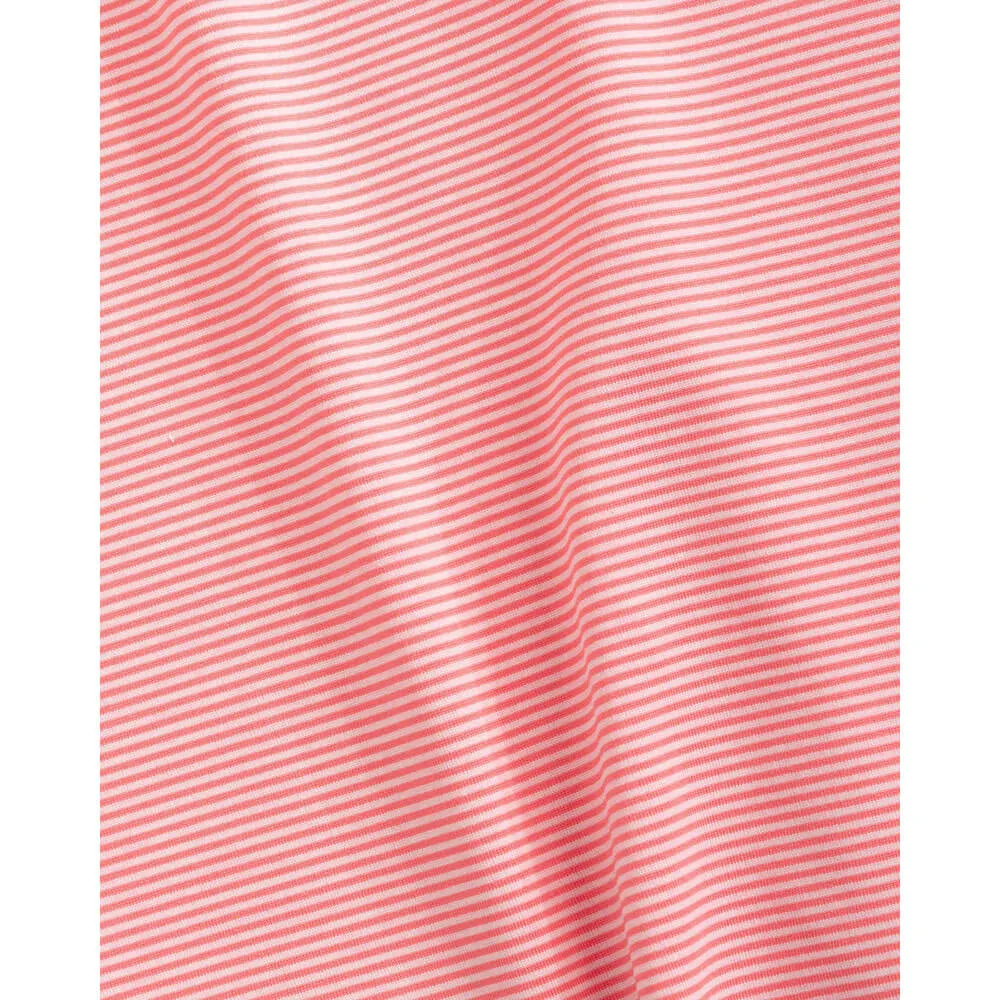 Mens Tori Richard Johnnie-O Lyndon Prep-Formance Pinstripe Polo Shirt - Azalea