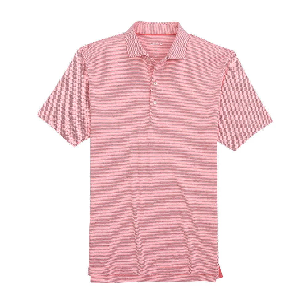 Mens Tori Richard Johnnie-O Lyndon Prep-Formance Pinstripe Polo Shirt - Azalea