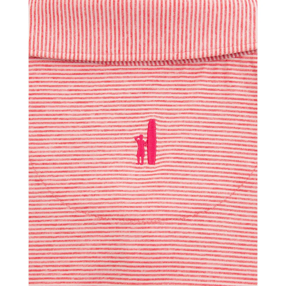 Mens Tori Richard Johnnie-O Lyndon Prep-Formance Pinstripe Polo Shirt - Azalea