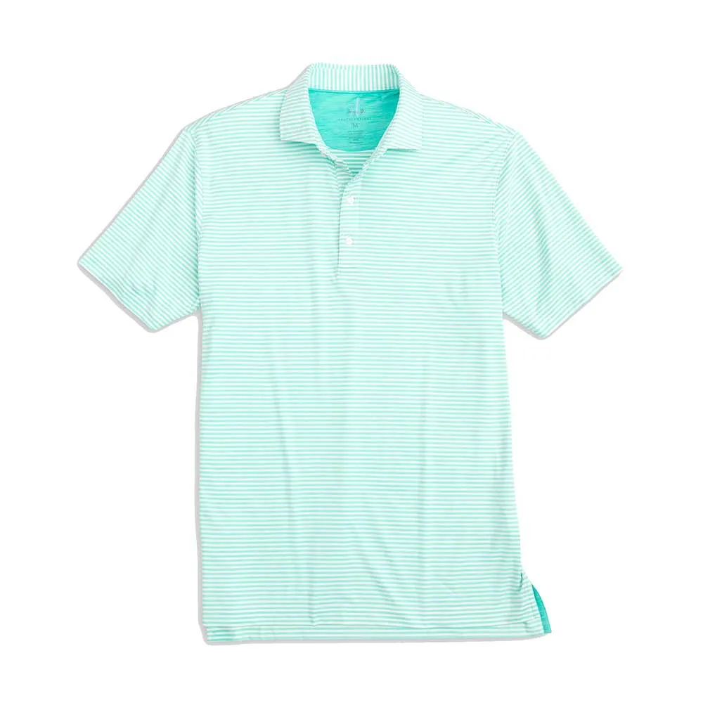 Mens Tori Richard Johnnie-O Seymour Striped Polo Shirt - Caicos