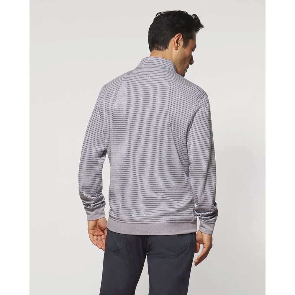 Mens Tori Richard Johnnie-O Skiles Stripped Pullover Sweater - Light Gray