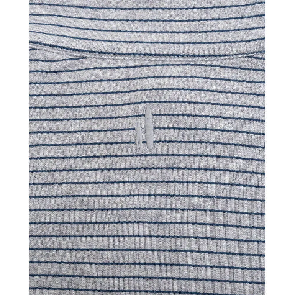 Mens Tori Richard Johnnie-O Skiles Stripped Pullover Sweater - Light Gray