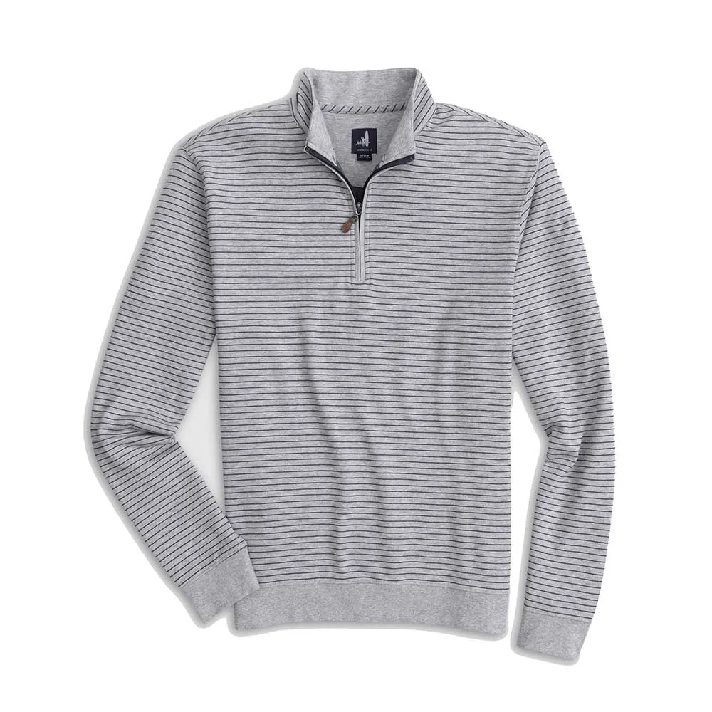 Mens Tori Richard Johnnie-O Skiles Stripped Pullover Sweater - Light Gray