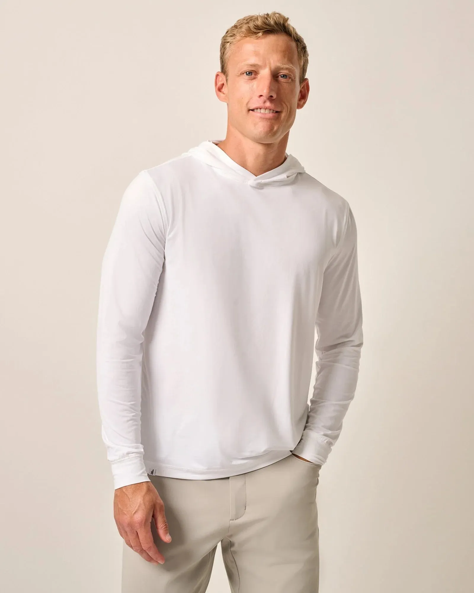 Mens Tori Richard Johnnie-O Talon Hooded Long Sleeve T-Shirt - White*