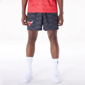 New Era Sport Shorts Chicago Bulls NBA All Over Print Graphic Black Shorts