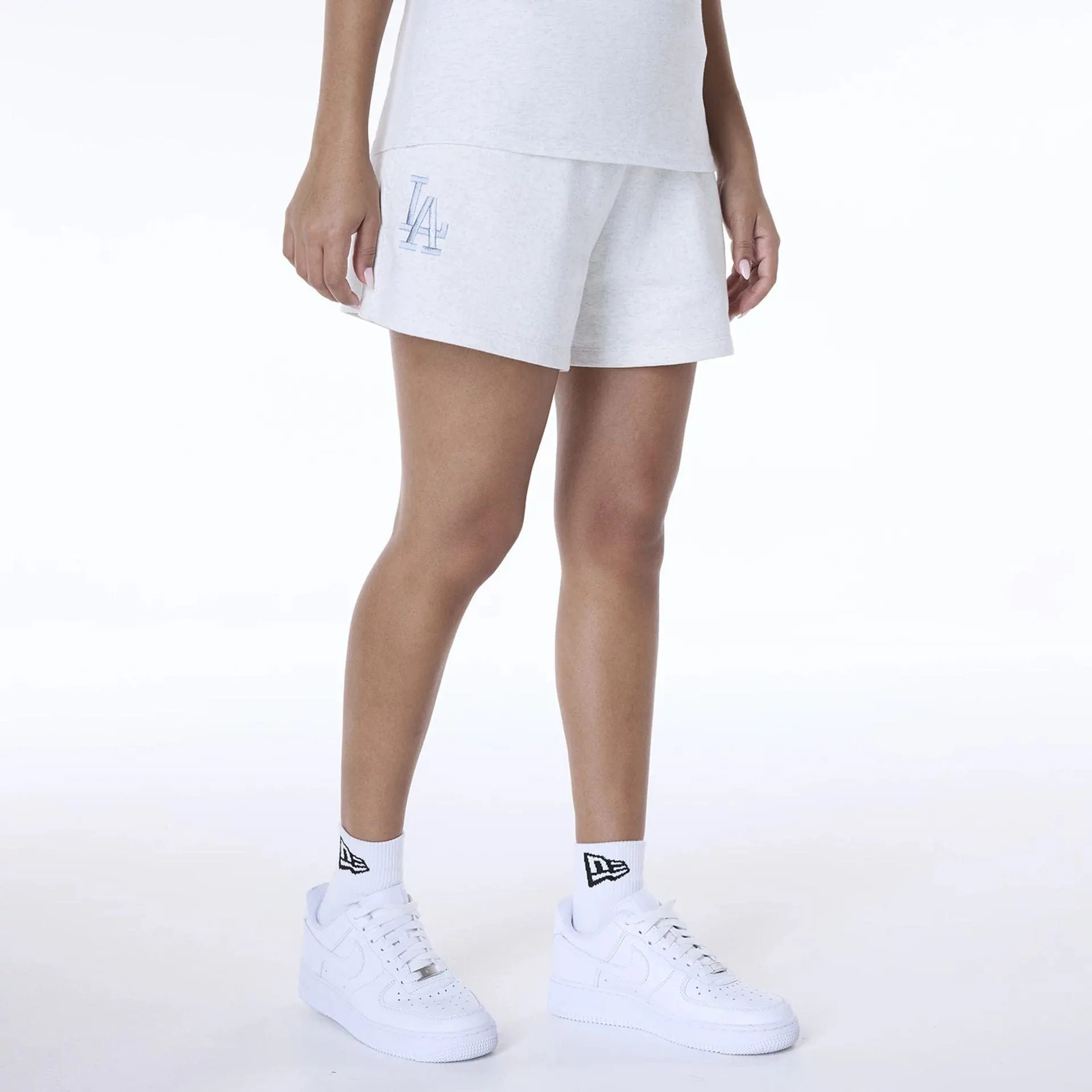 New Era Sport Shorts LA Dodgers Womens MLB League Essential Pastel Grey Shorts