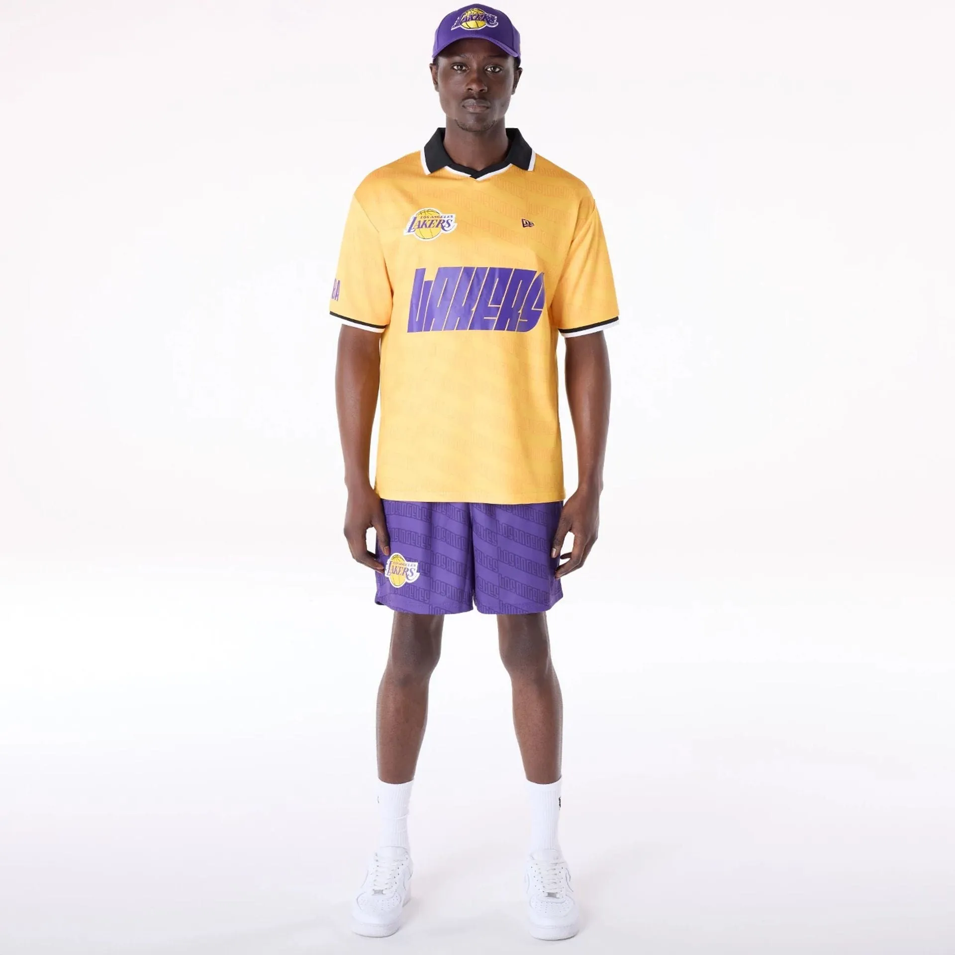 New Era Sport Shorts LA Lakers NBA All Over Print Graphic Purple Shorts