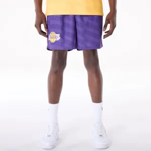 New Era Sport Shorts LA Lakers NBA All Over Print Graphic Purple Shorts