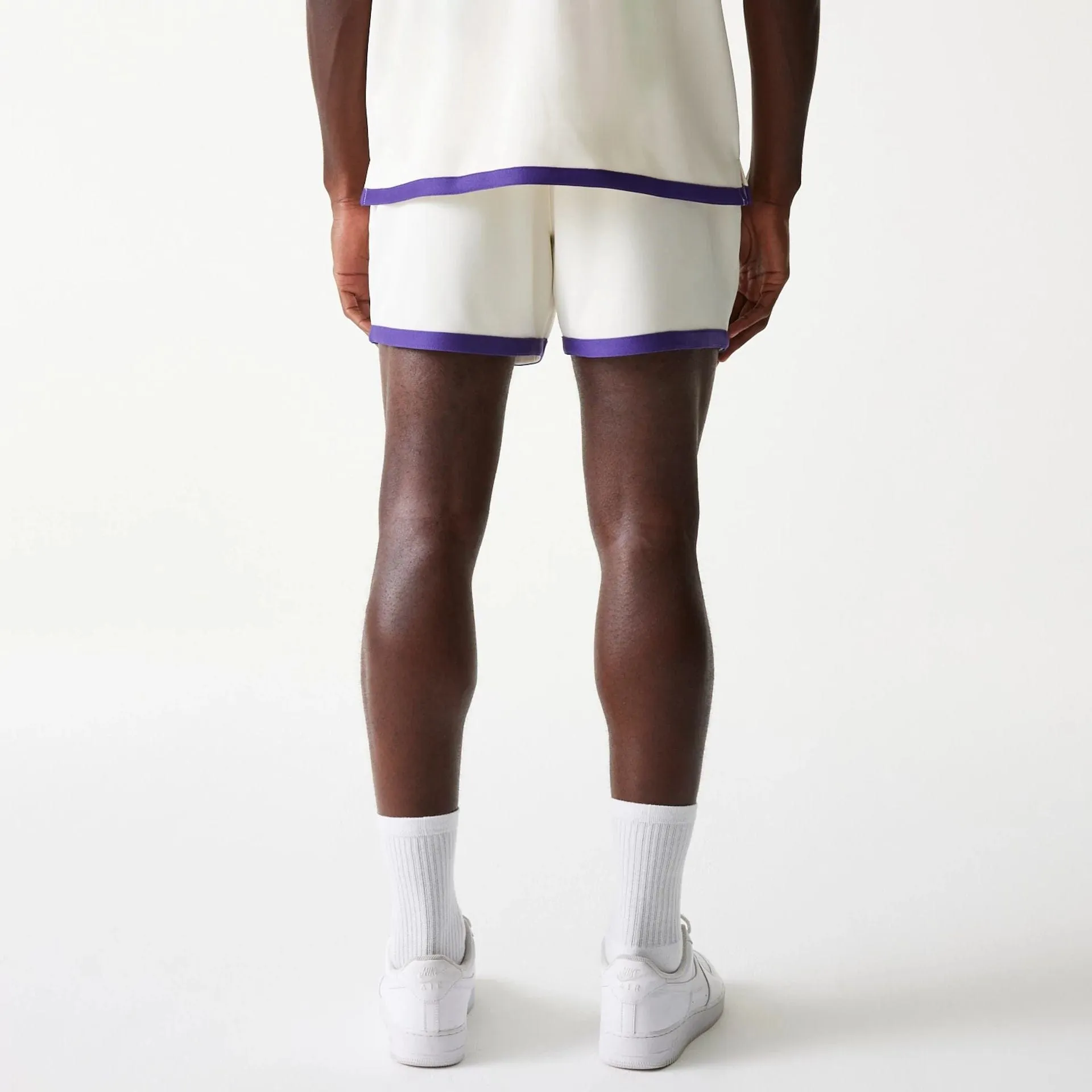 New Era Sport Shorts LA Lakers NBA Team Logo Open White Shorts