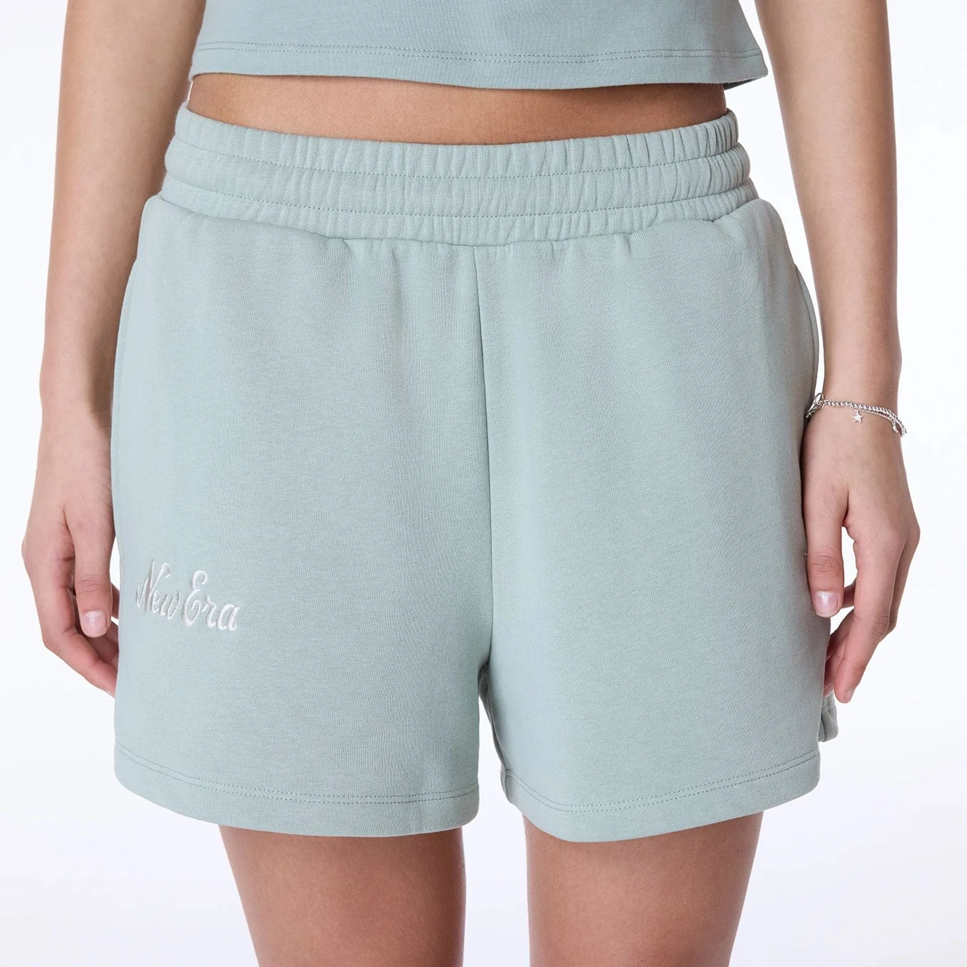 New Era Sport Shorts Womens New Era Script Pastel Green Shorts