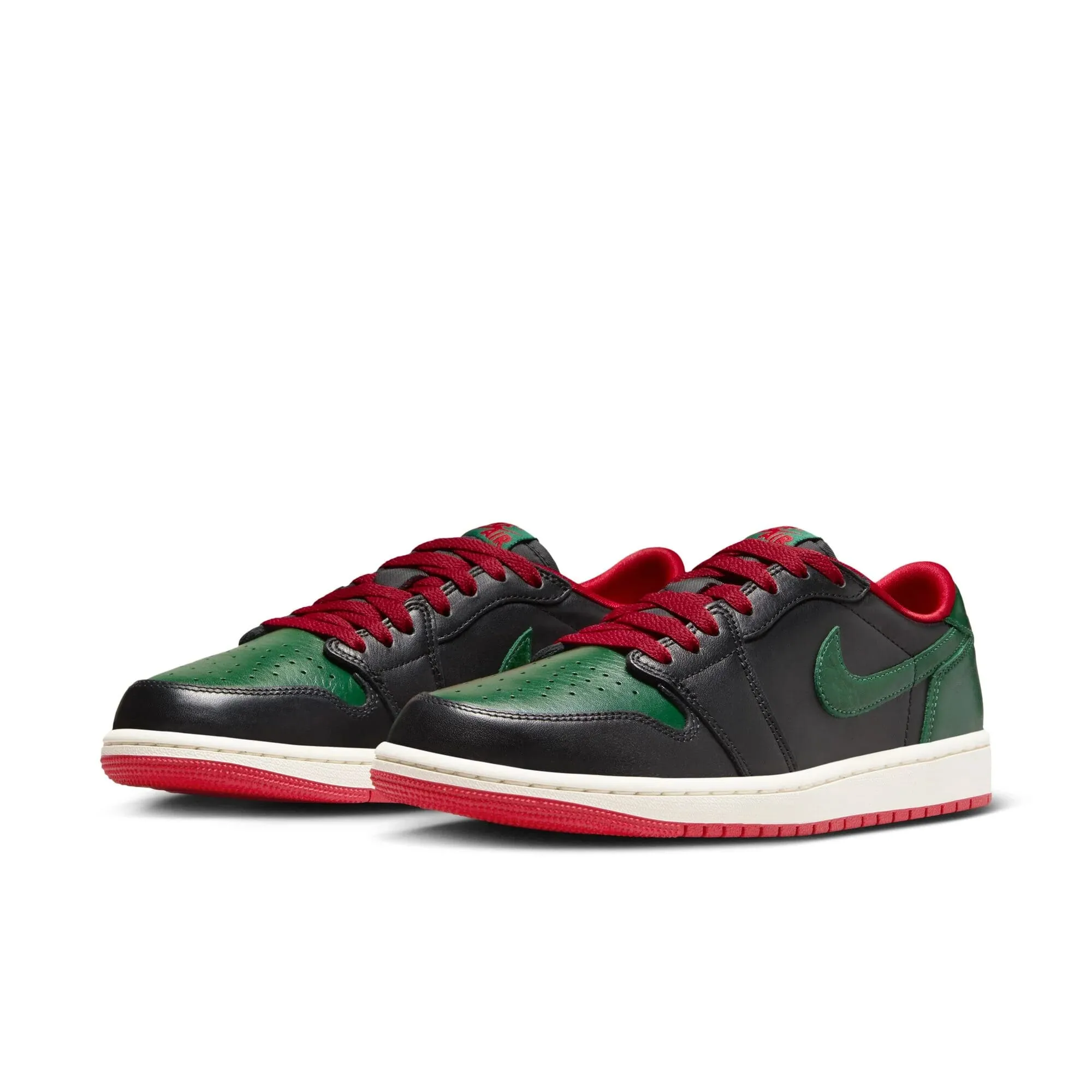 Nike Air Jordan 1 Retro Low OG Black/Gorge Green-Varsity Red  CZ0775-036 Women's