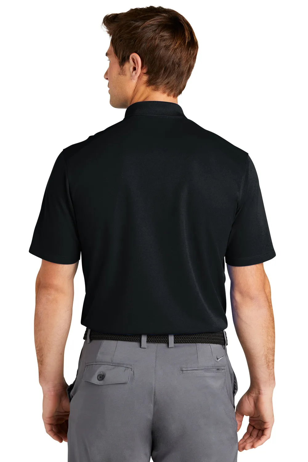 Nike Mens Dri-Fit Moisture Wicking Micro Pique 2.0 Short Sleeve Polo Shirt - Black