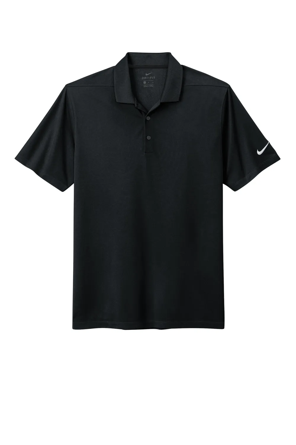 Nike Mens Dri-Fit Moisture Wicking Micro Pique 2.0 Short Sleeve Polo Shirt - Black