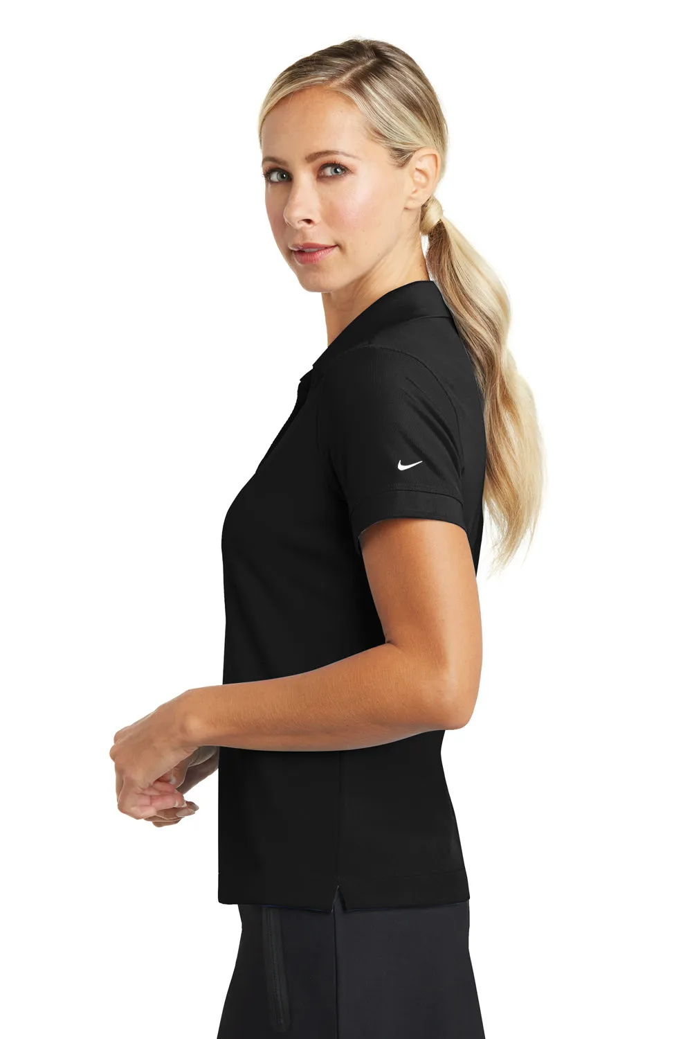 Nike Womens Classic Dri-Fit Moisture Wicking Short Sleeve Polo Shirt - Black