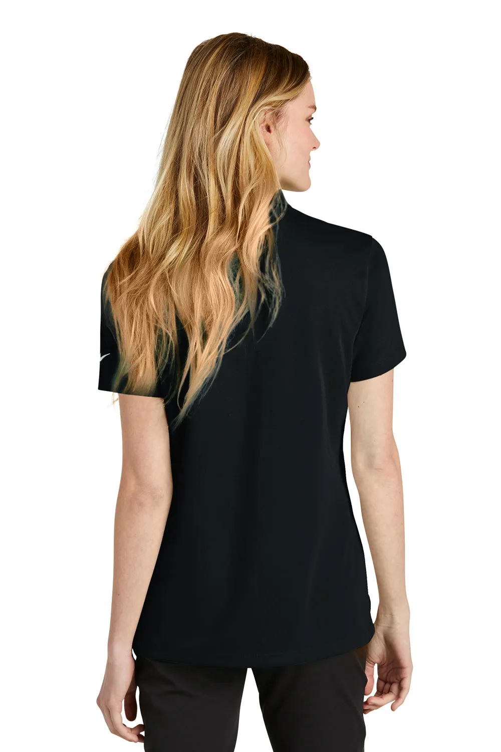 Nike Womens Dri-Fit Moisture Wicking Micro Pique 2.0 Short Sleeve Polo Shirt - Black