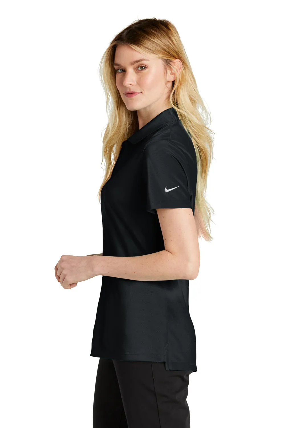Nike Womens Dri-Fit Moisture Wicking Micro Pique 2.0 Short Sleeve Polo Shirt - Black