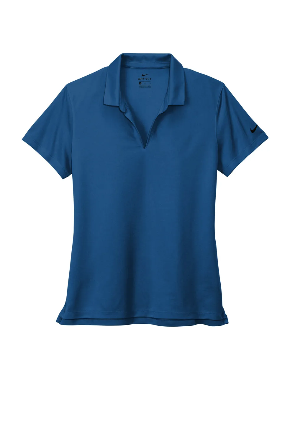 Nike Womens Dri-Fit Moisture Wicking Micro Pique 2.0 Short Sleeve Polo Shirt - Gym Blue